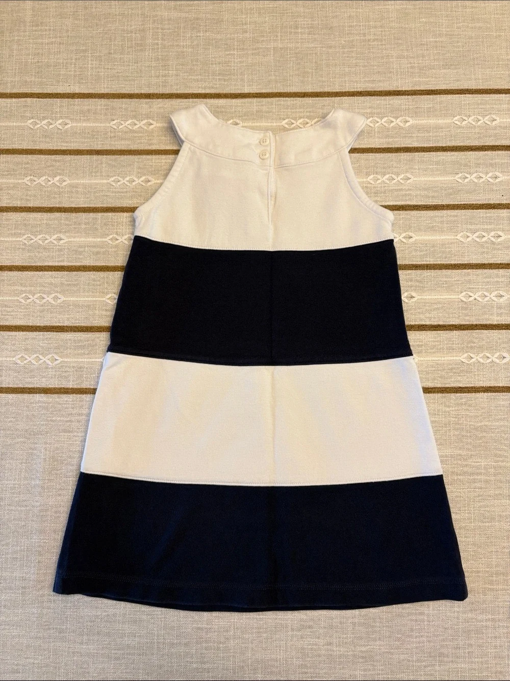 Gymboree Navy and White Striped Sleeveless Dress with Bow